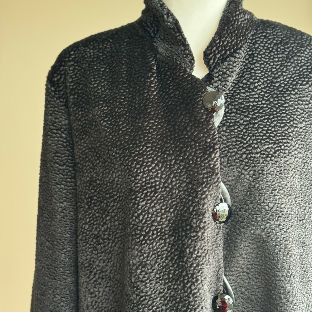 Caroline Rose Abstract Button Black Jacket Size M - Picture 2 of 7